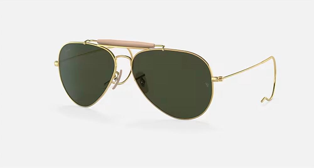 NEW RAY BAN unisex outdoorsman aviation sunglasses in gold